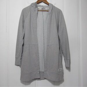Life is Good Gray Beyond Hip Open Front Hoodie Size Medium